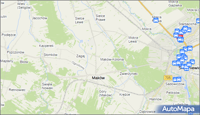 mapa Maków-Kolonia, Maków-Kolonia na mapie Targeo