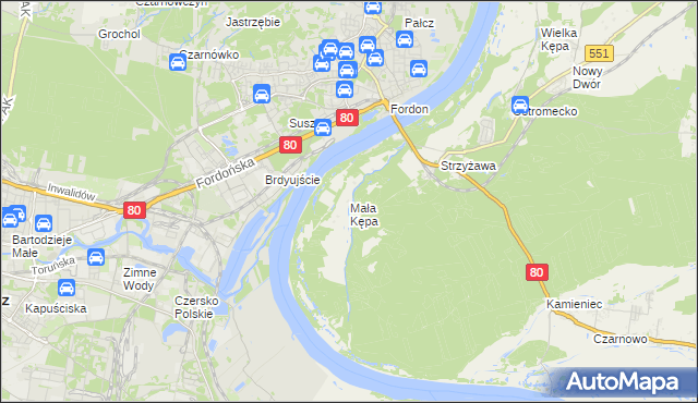 mapa Mała Kępa, Mała Kępa na mapie Targeo