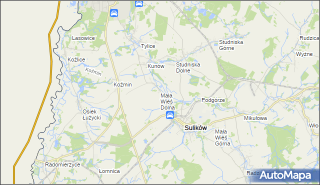 mapa Mała Wieś Dolna, Mała Wieś Dolna na mapie Targeo