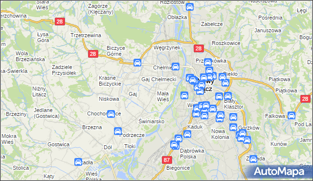 mapa Mała Wieś gmina Chełmiec, Mała Wieś gmina Chełmiec na mapie Targeo