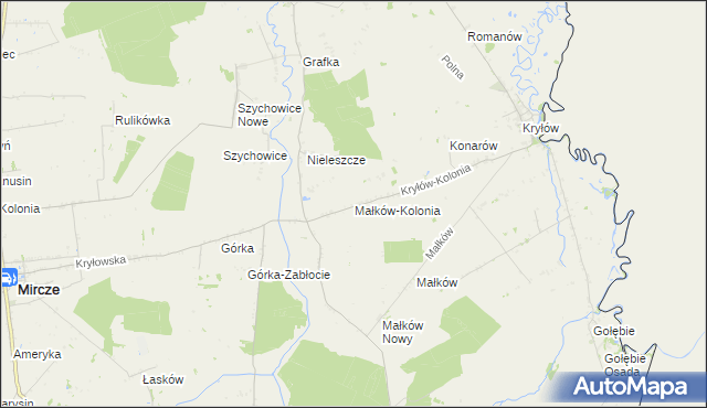 mapa Małków-Kolonia, Małków-Kolonia na mapie Targeo