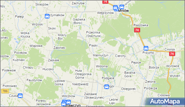 mapa Malmurzyn, Malmurzyn na mapie Targeo