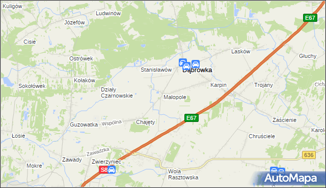 mapa Małopole, Małopole na mapie Targeo