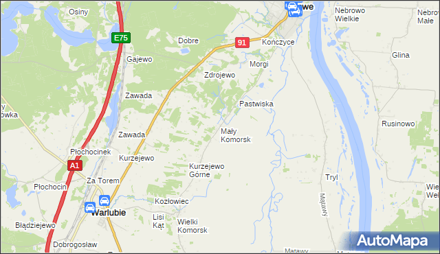 mapa Mały Komorsk, Mały Komorsk na mapie Targeo