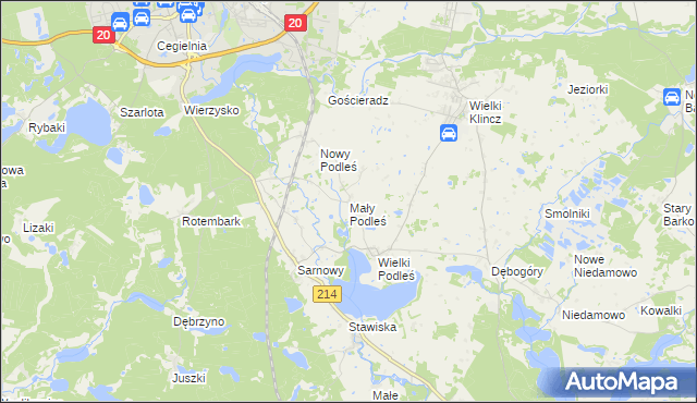 mapa Mały Podleś, Mały Podleś na mapie Targeo