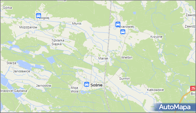 mapa Mariak, Mariak na mapie Targeo