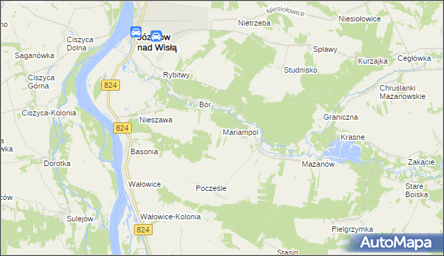 mapa Mariampol gmina Józefów nad Wisłą, Mariampol gmina Józefów nad Wisłą na mapie Targeo