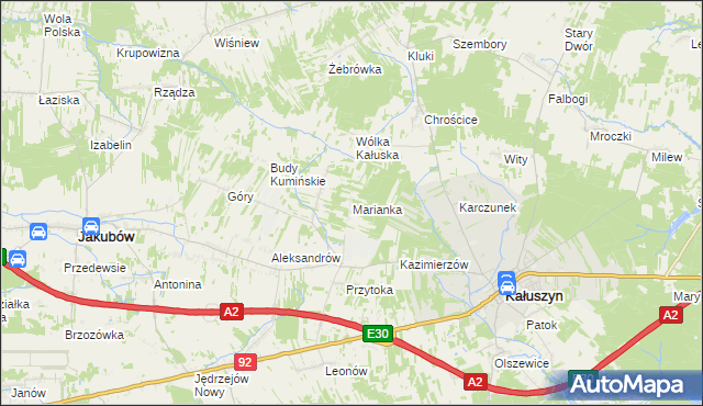 mapa Marianka gmina Kałuszyn, Marianka gmina Kałuszyn na mapie Targeo