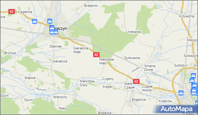 mapa Markotów Mały, Markotów Mały na mapie Targeo