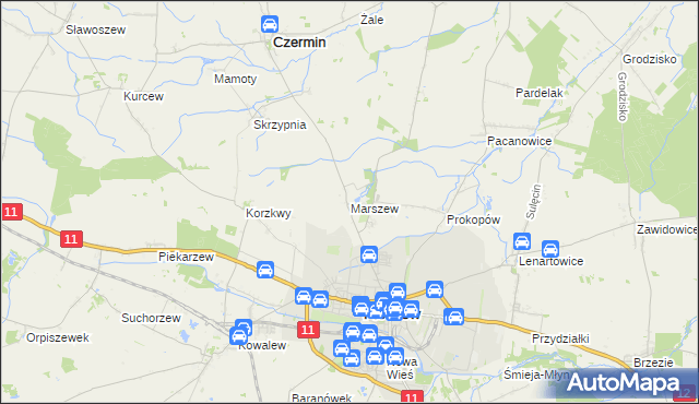 mapa Marszew gmina Pleszew, Marszew gmina Pleszew na mapie Targeo