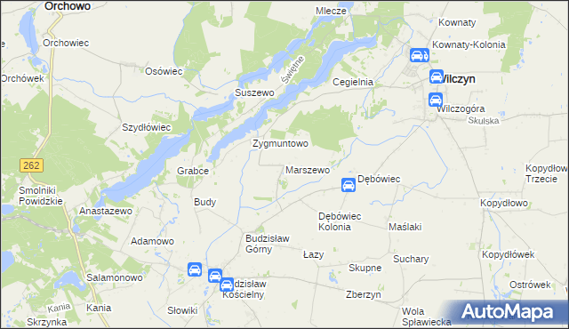 mapa Marszewo gmina Kleczew, Marszewo gmina Kleczew na mapie Targeo