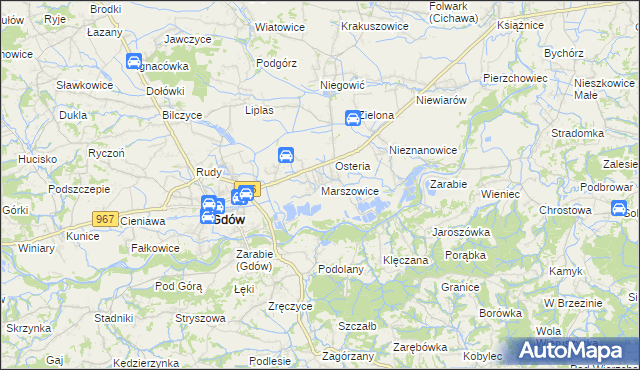 mapa Marszowice gmina Gdów, Marszowice gmina Gdów na mapie Targeo