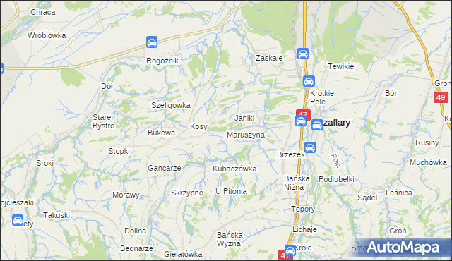 mapa Maruszyna, Maruszyna na mapie Targeo