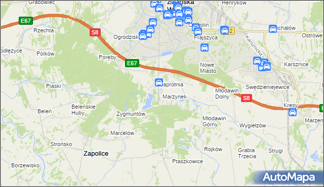 mapa Marżynek, Marżynek na mapie Targeo