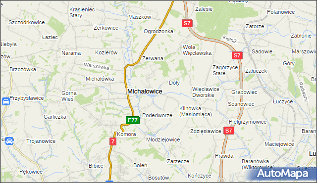 mapa Masłomiąca, Masłomiąca na mapie Targeo