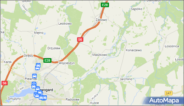 mapa Maszkowo gmina Nowogard, Maszkowo gmina Nowogard na mapie Targeo