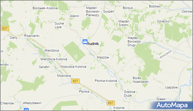 mapa Maszów, Maszów na mapie Targeo