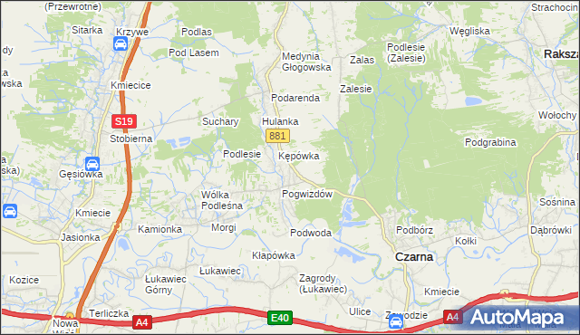 mapa Medynia Łańcucka, Medynia Łańcucka na mapie Targeo