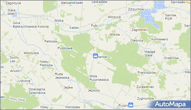 mapa Mianów, Mianów na mapie Targeo