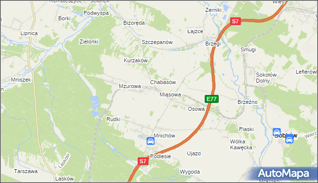 mapa Miąsowa, Miąsowa na mapie Targeo