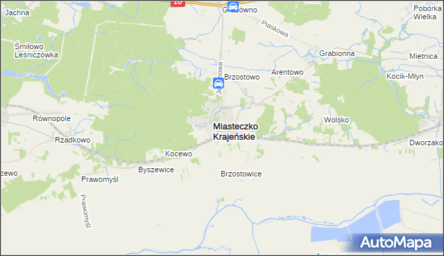 mapa Miasteczko Krajeńskie, Miasteczko Krajeńskie na mapie Targeo