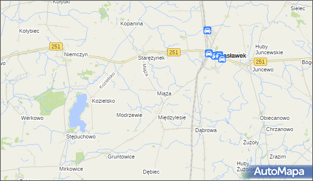 mapa Miąża, Miąża na mapie Targeo