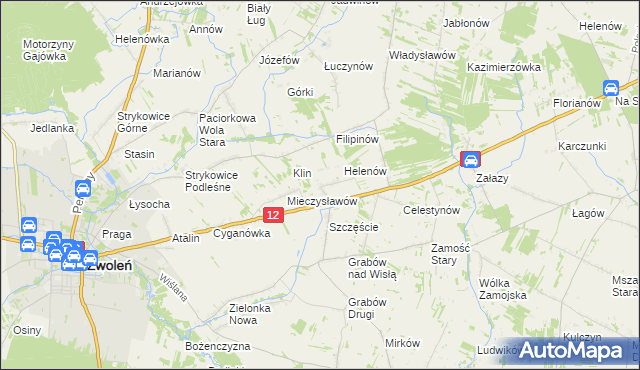 mapa Michalin gmina Zwoleń, Michalin gmina Zwoleń na mapie Targeo