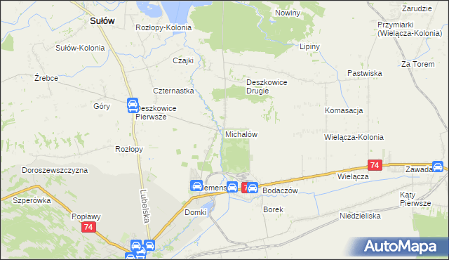 mapa Michalów gmina Sułów, Michalów gmina Sułów na mapie Targeo