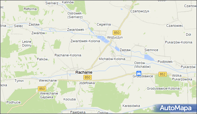 mapa Michalów-Kolonia, Michalów-Kolonia na mapie Targeo