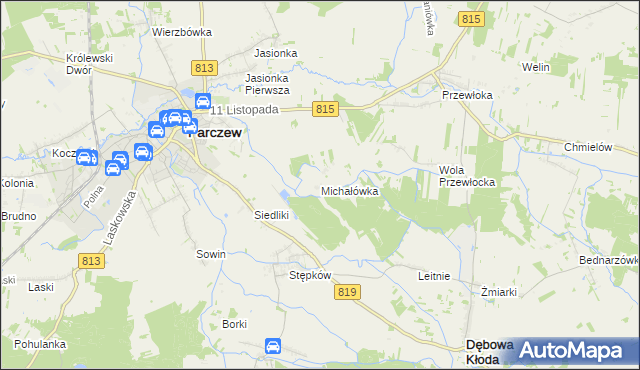 mapa Michałówka gmina Parczew, Michałówka gmina Parczew na mapie Targeo