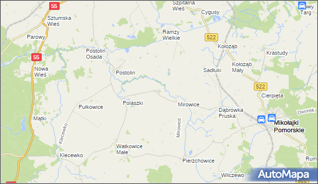 mapa Michorowo, Michorowo na mapie Targeo