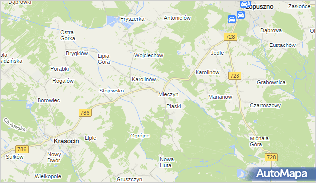 mapa Mieczyn, Mieczyn na mapie Targeo