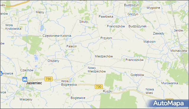 mapa Miedzechów, Miedzechów na mapie Targeo