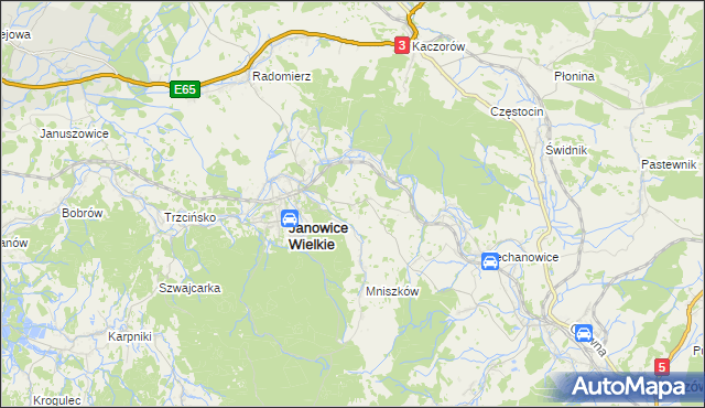 mapa Miedzianka gmina Janowice Wielkie, Miedzianka gmina Janowice Wielkie na mapie Targeo