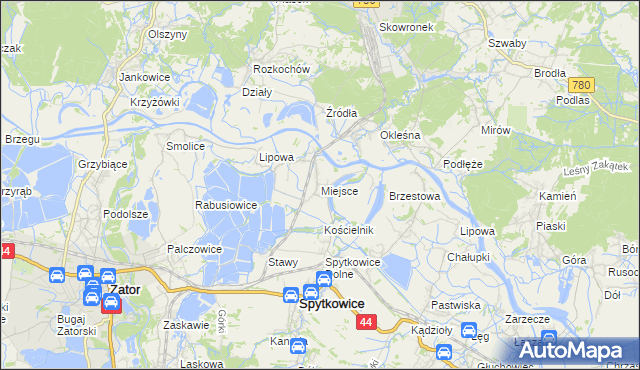 mapa Miejsce gmina Spytkowice, Miejsce gmina Spytkowice na mapie Targeo