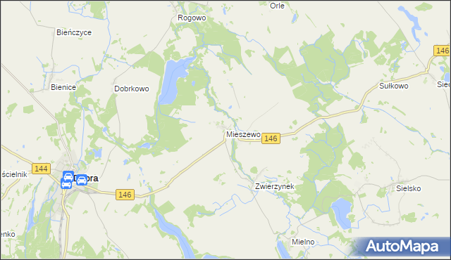 mapa Mieszewo, Mieszewo na mapie Targeo