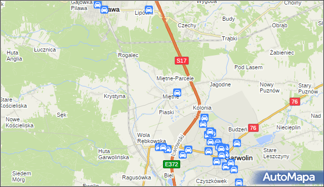 mapa Miętne, Miętne na mapie Targeo