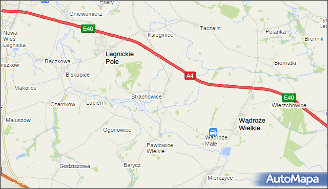 mapa Mikołajowice gmina Legnickie Pole, Mikołajowice gmina Legnickie Pole na mapie Targeo