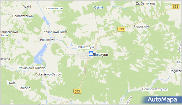 mapa Milejczyce, Milejczyce na mapie Targeo