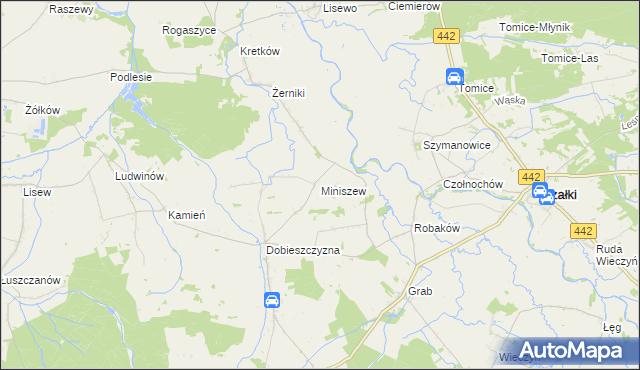 mapa Miniszew, Miniszew na mapie Targeo