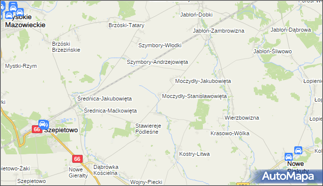 mapa Moczydły-Stanisławowięta, Moczydły-Stanisławowięta na mapie Targeo