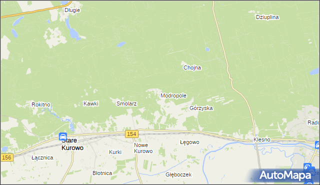 mapa Modropole, Modropole na mapie Targeo