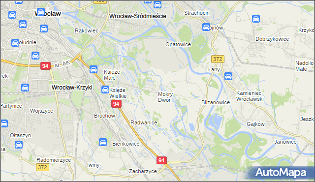 mapa Mokry Dwór gmina Siechnice, Mokry Dwór gmina Siechnice na mapie Targeo