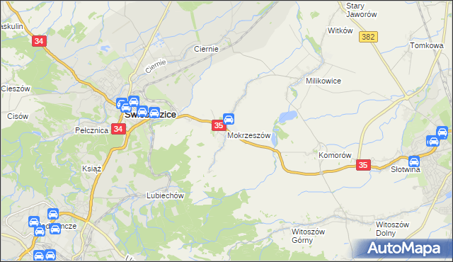 mapa Mokrzeszów, Mokrzeszów na mapie Targeo