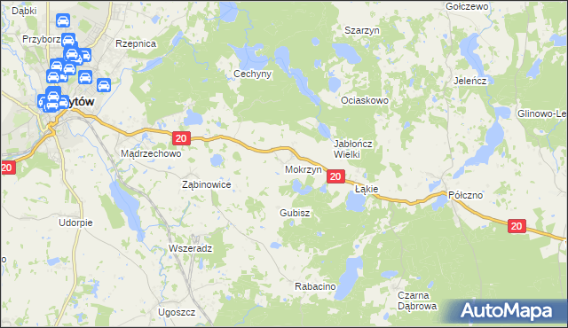 mapa Mokrzyn, Mokrzyn na mapie Targeo