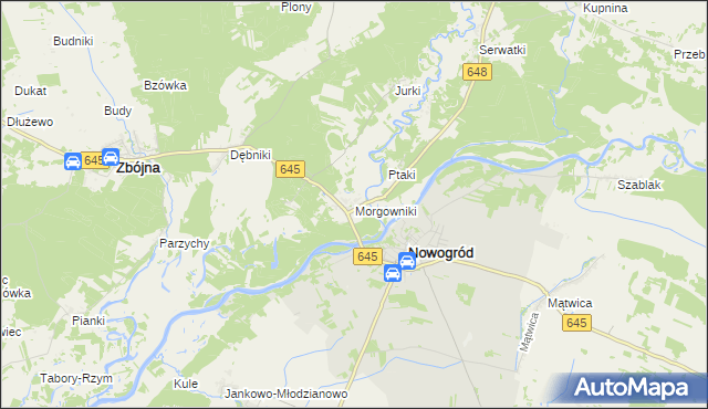 mapa Morgowniki, Morgowniki na mapie Targeo