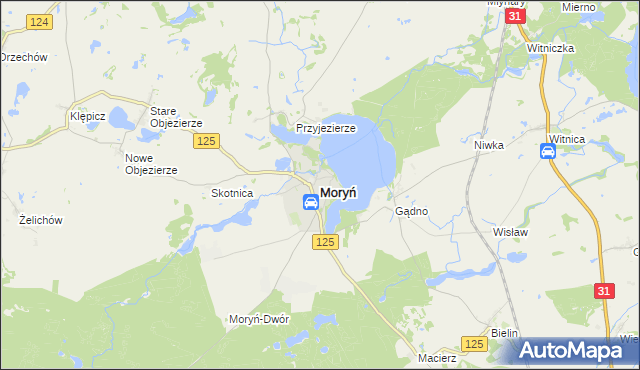 mapa Moryń, Moryń na mapie Targeo