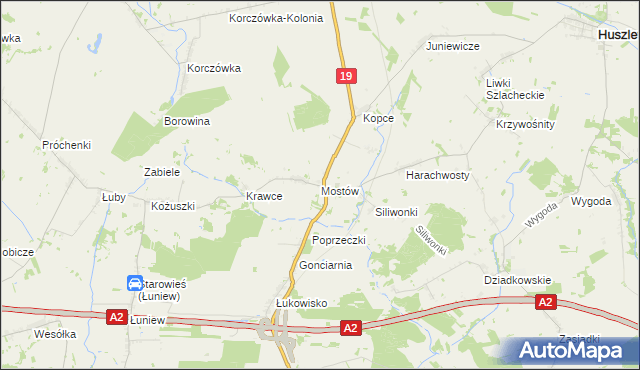 mapa Mostów, Mostów na mapie Targeo