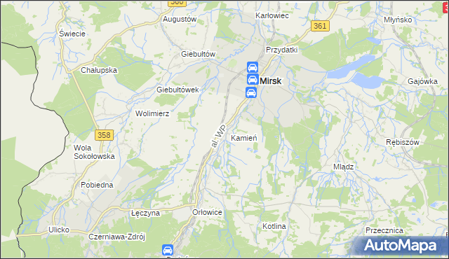 mapa Mroczkowice gmina Mirsk, Mroczkowice gmina Mirsk na mapie Targeo