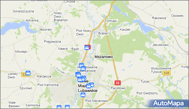 mapa Mszanowo, Mszanowo na mapie Targeo